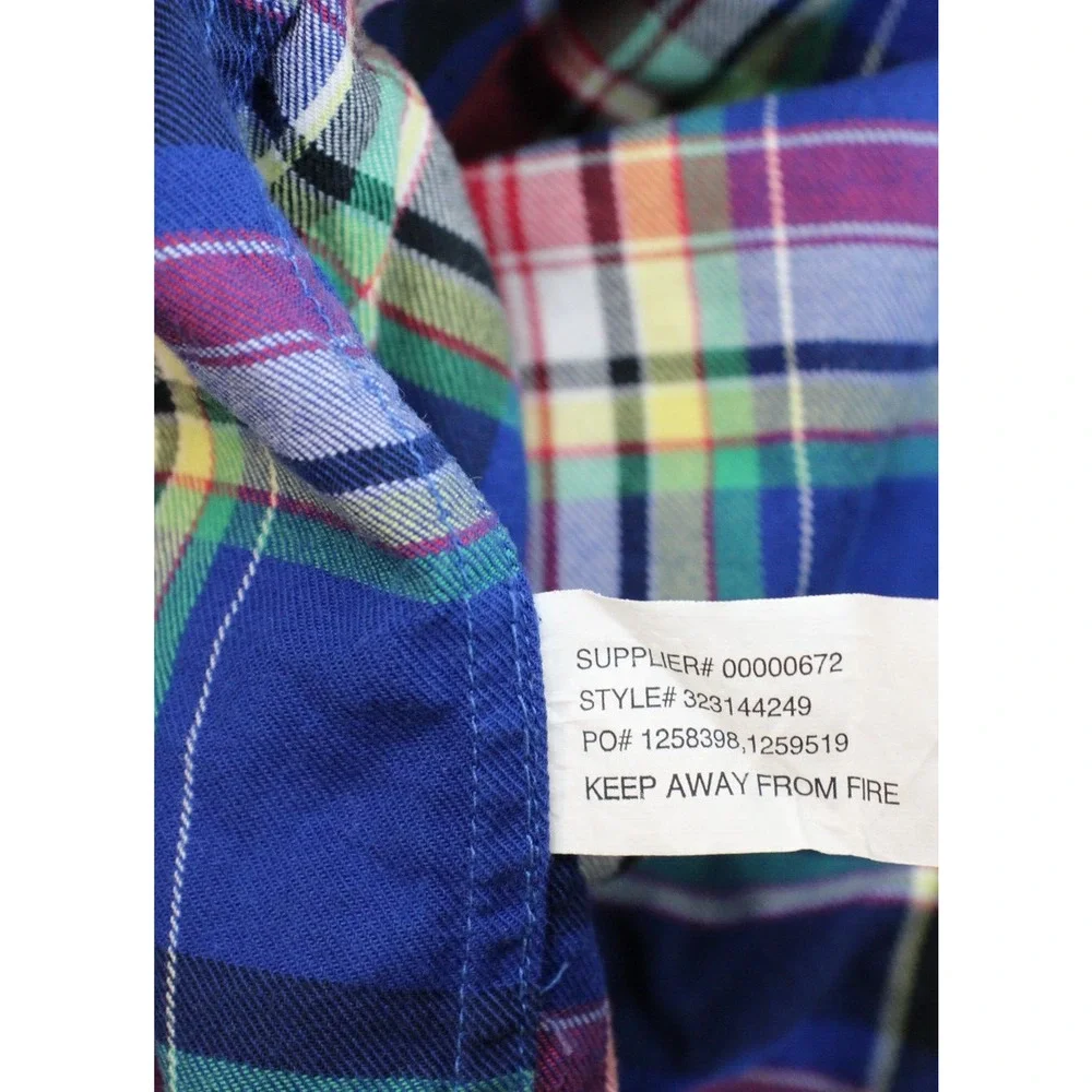 Ralph Lauren Shirt Boys Medium (10-12) Plaid‎ 100% Cotton Button-Down